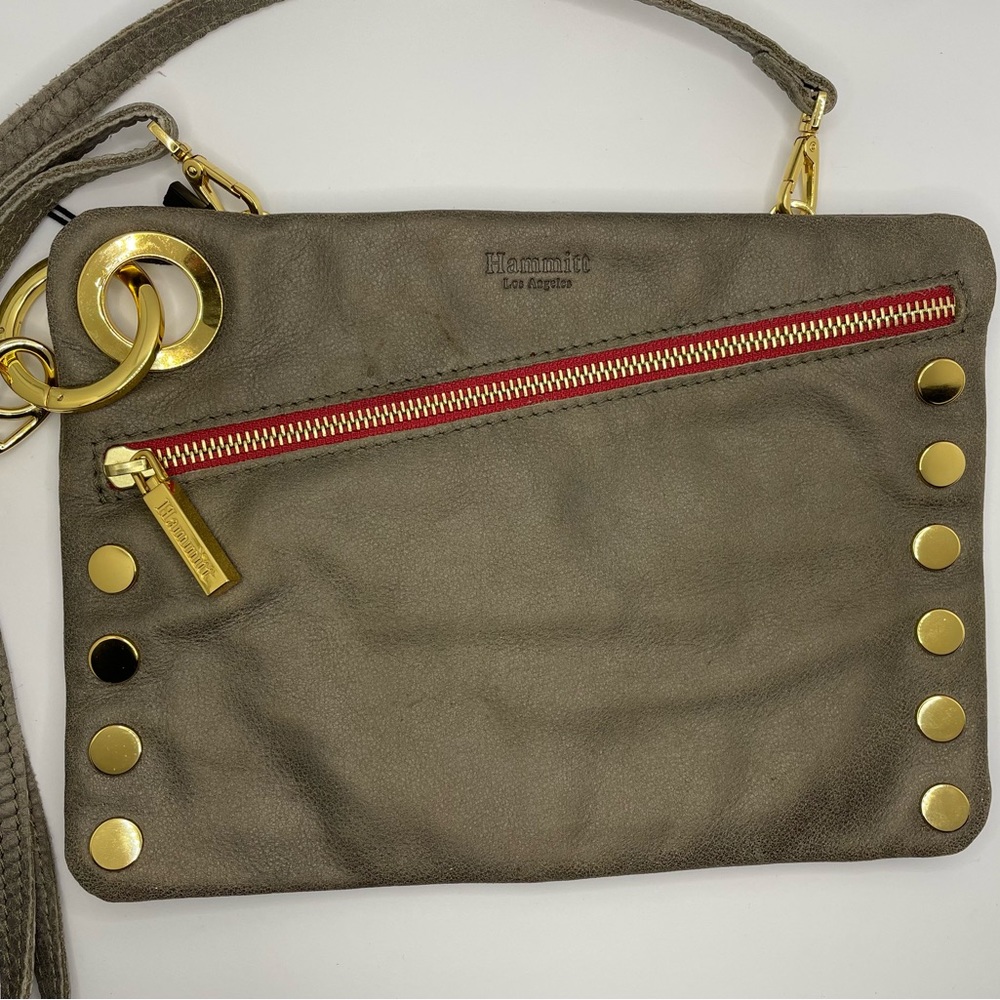 Hammitt Nash Medium, Pewter/Gold 10 x7, NWT